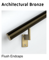 handrail; architectural bronze; flush endcaps
