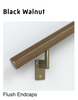 handrail; black walnut; flush endcaps