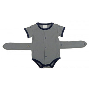 Boys Kozie Medical And G-Tube One-Piece Bodysuit - The Charlie; grey colour