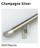 handrail; champagne silver; ADA rturns