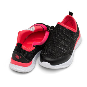 Kid's Friendly Force Black Shimmer & Shocking Pink Shoe