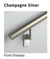 handrail; champagne silver; flush endcaps