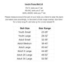 Solid Insulin Pump Belt 2.0 size chart