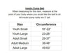 Solid Insulin Pump Belt Classic size chart