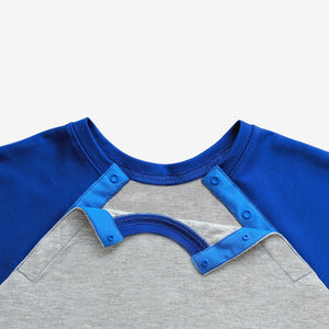 Kids Shoulder Snap Tee; blue