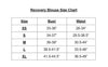 Recovery Blouse size chart