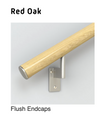 handrail; red oak; flsuh endcaps