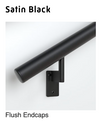 handrail; satin black; flush endcaps