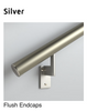 handrail; silver; flush endcaps