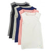 Simply Sleeveless Sensory Compression Shirt in grey, black taupe, navy, blush pink, and white