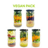 Vegan Pack: 1. Black Bean Taco 2. Lively Lemon Ginger 3. Moroccan Tagine 4. No Butter Chickpea 5. Veggie Showdown