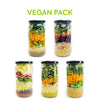 Vegan Pack: 1. Black Bean Taco 2. Lively Lemon Ginger 3. Moroccan Tagine 4. No Butter Chickpea 5. Veggie Showdown