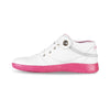 Women's Medimoto Mid-Top White & Pink Leather Shoe