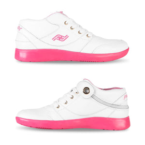 Women's Medimoto Mid-Top White & Pink Leather Shoe