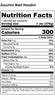 Zucchini Beef Houdini nutrition facts: calories 300; total fat 11g; cholesterol 45g; sodium 600mg; total carbohydrates 28g; protein 23g