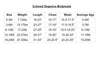 G-Tube Pajamas size chart