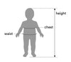 G-Tube Pajamas body measurement diagram